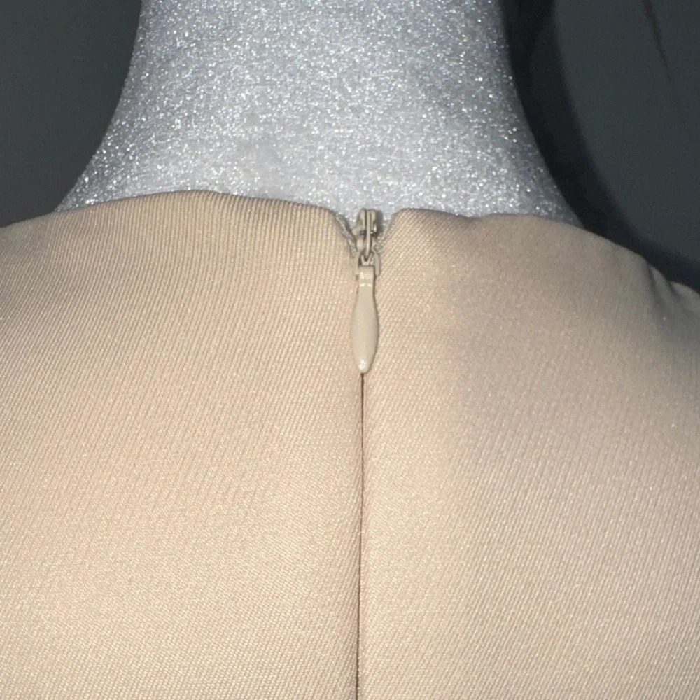 Chicwish Beige Sleeveless Mini Dress Ruffle Skirt Hemline - Picture 7 of 8